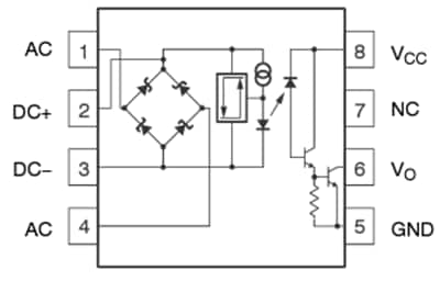 回路図 - onsemi HCPL3700Mオプトカプラ